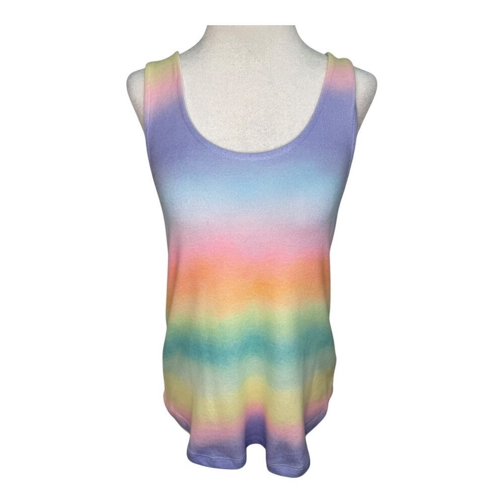 PJ Salvage Women's Multicolor Gradient Good Vibes Tank Top‎ Size Small NWOT